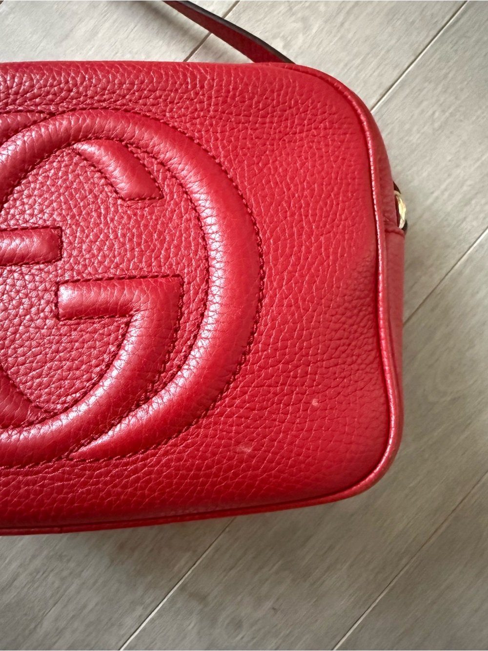 Gucci Soho Disco Leather Crossbody Bag Red - Picture 13 of 13